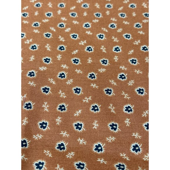 Vintage Orange Floral Cotton Fabric 1/4 yard x 44" for Quilting & Crafts - Picture 1 of 5